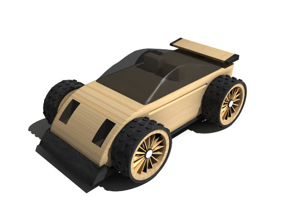 toy car 3d model - Black wooden toy car... by gile.073